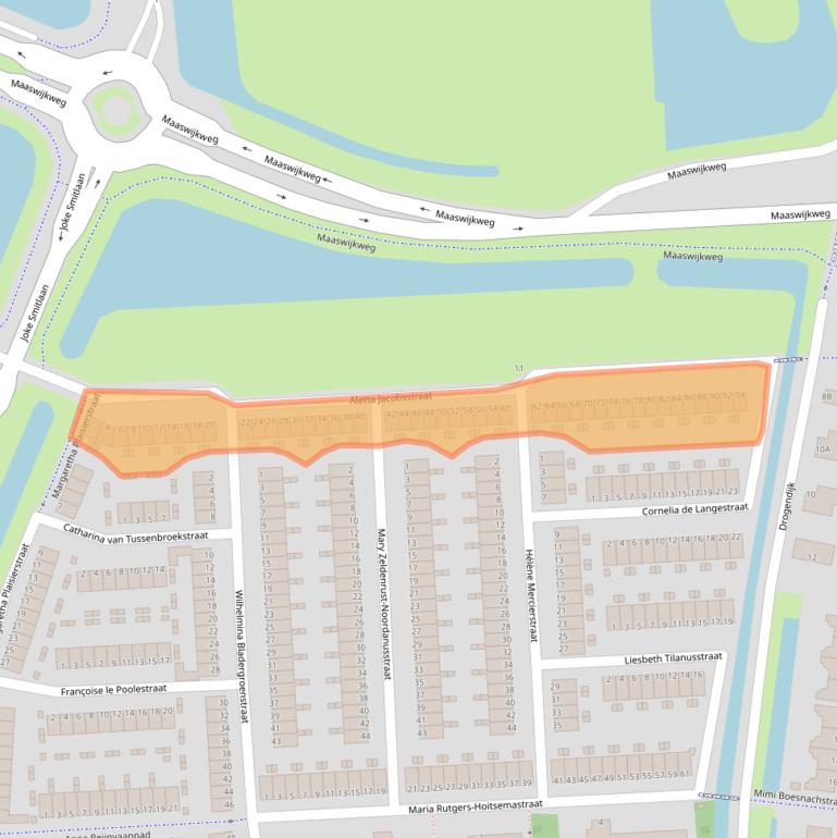 Kaart van postcodegebied 3207EB.