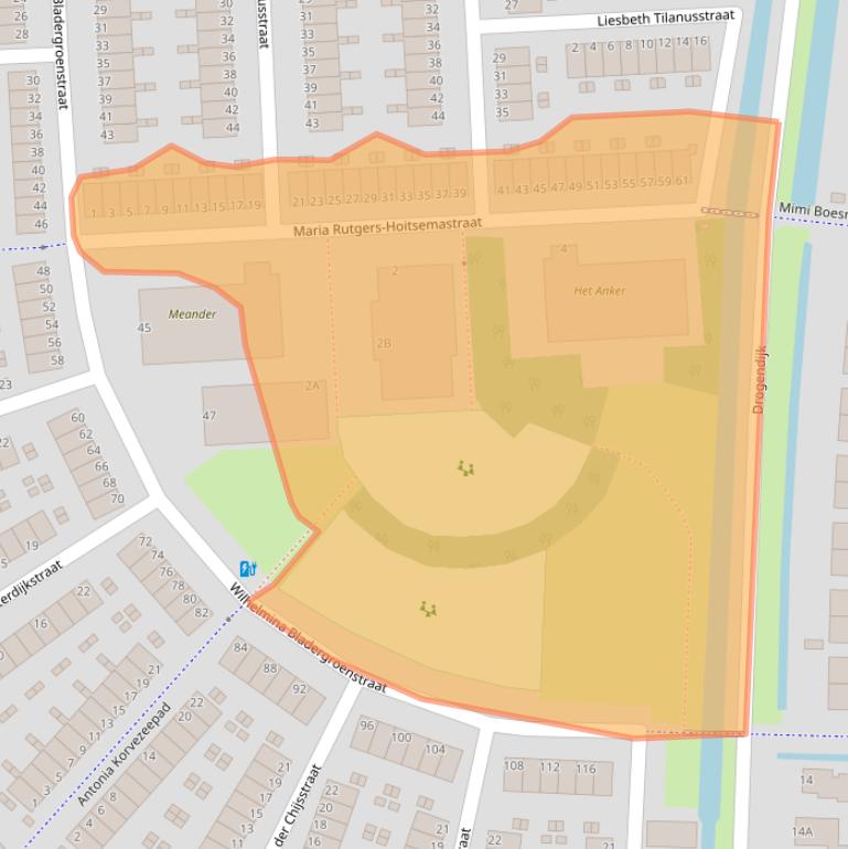 Kaart van postcodegebied 3207EJ.