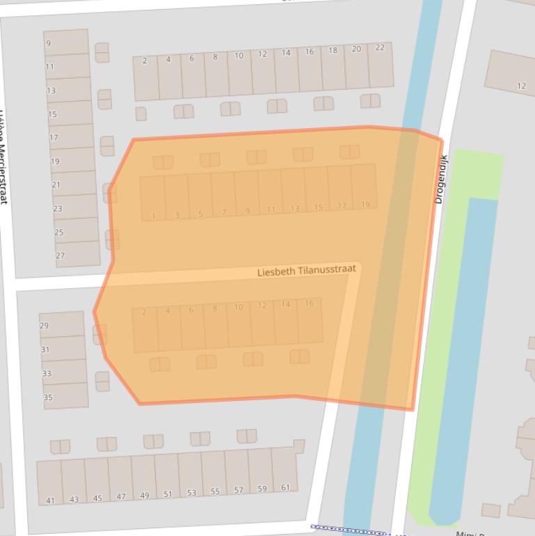 Kaart van postcodegebied 3207EK.