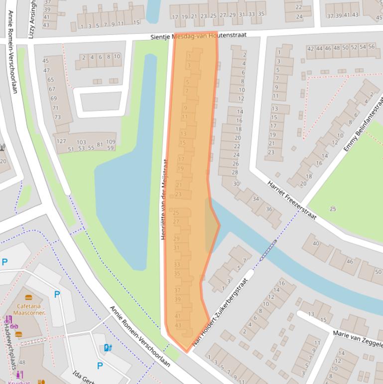 Kaart van postcodegebied 3207HE.