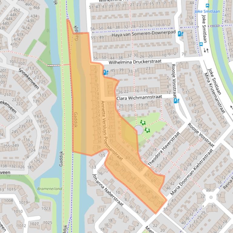 Kaart van postcodegebied 3207SJ.