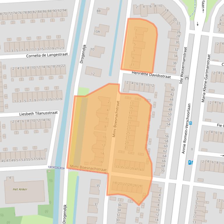 Kaart van postcodegebied 3207VJ.
