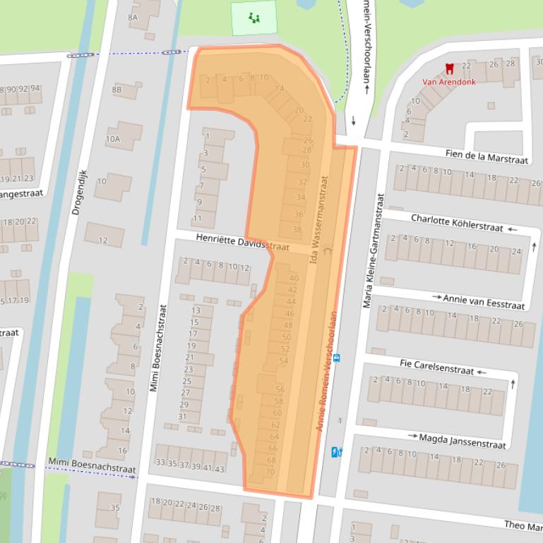 Kaart van postcodegebied 3207VP.