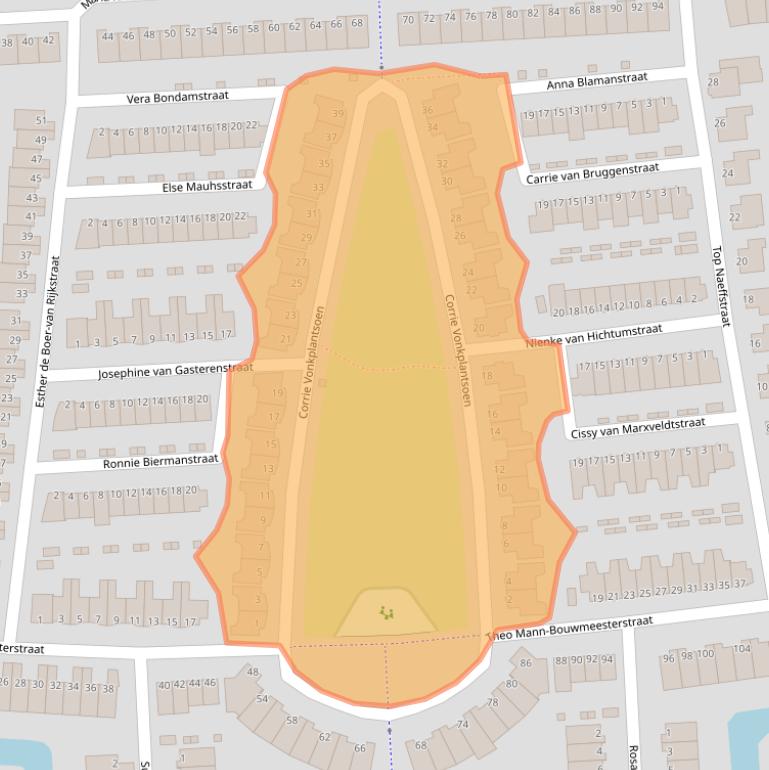 Kaart van postcodegebied 3207WS.