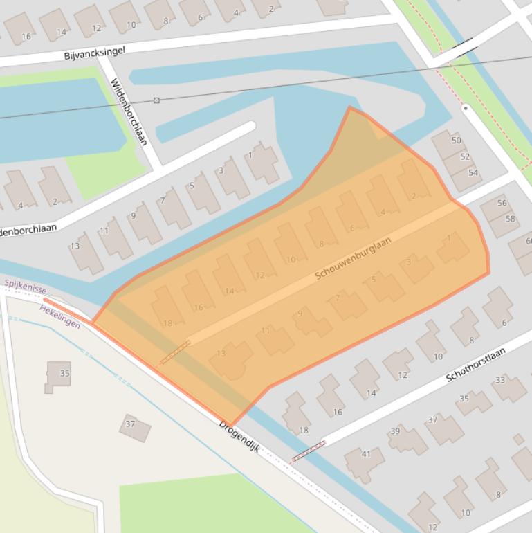 Kaart van postcodegebied 3207ZB.