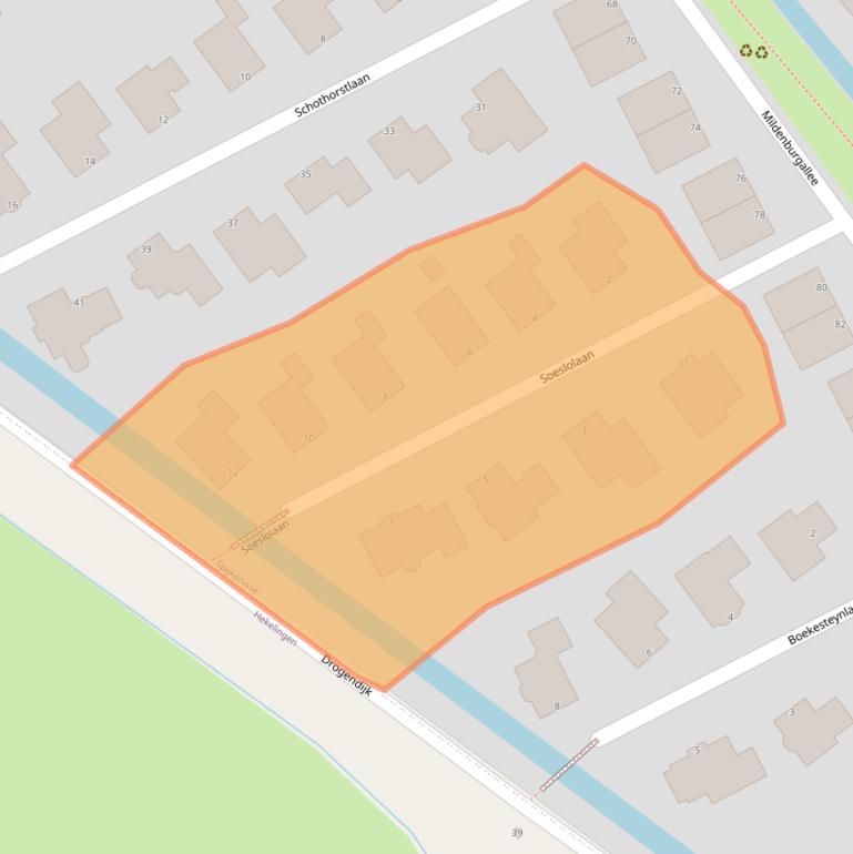 Kaart van postcodegebied 3207ZE.