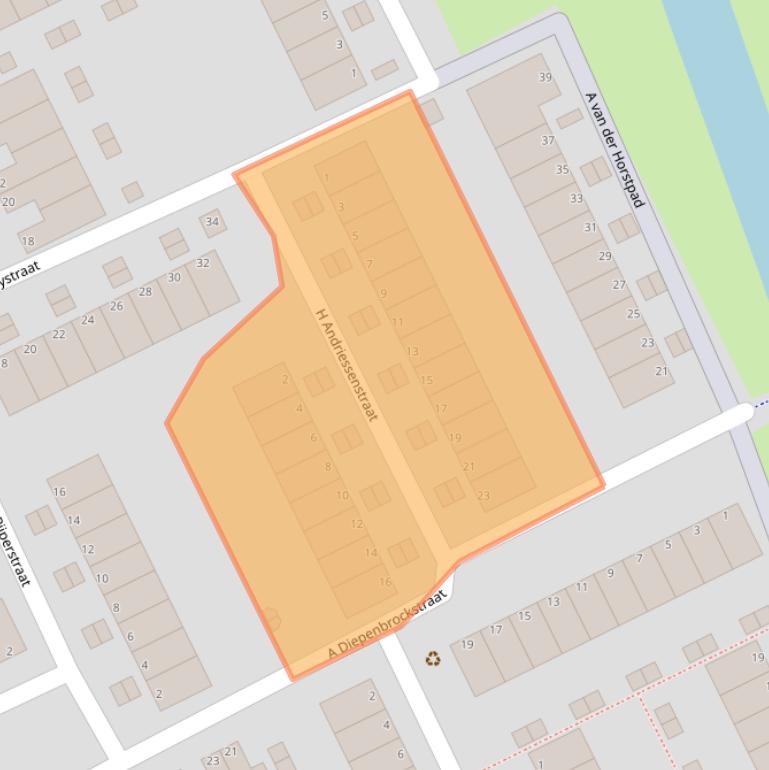 Kaart van postcodegebied 3208AG.