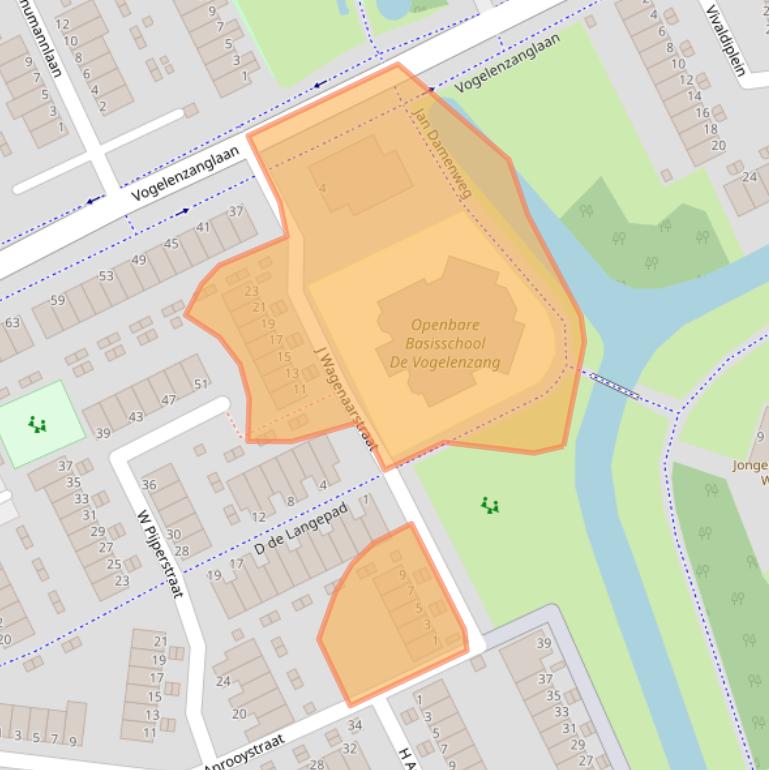 Kaart van postcodegebied 3208AK.
