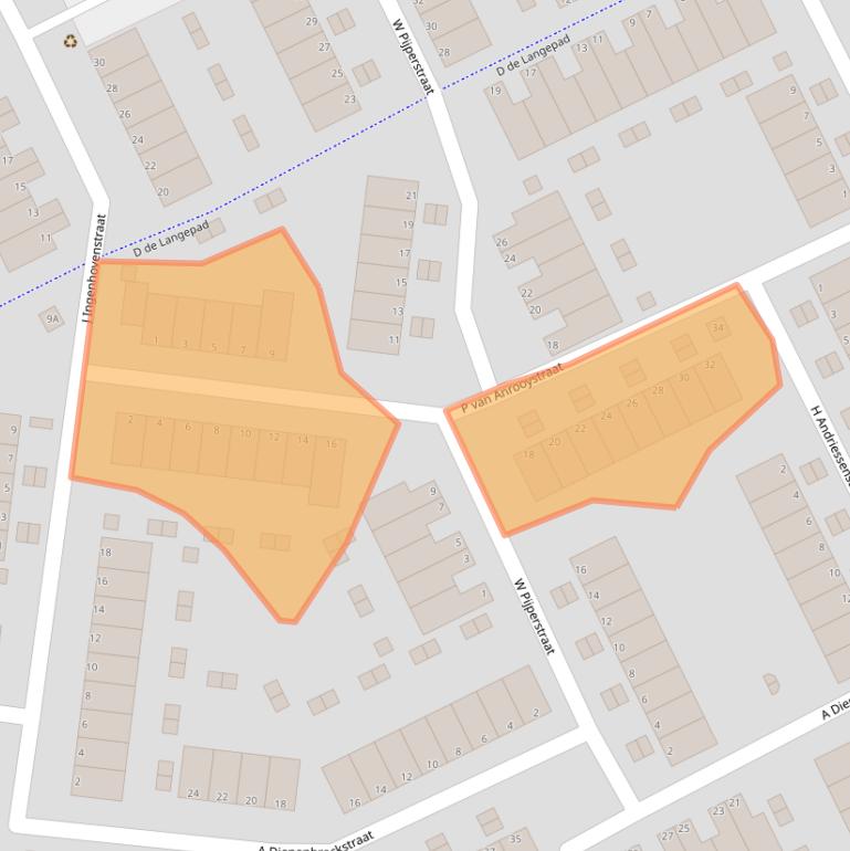 Kaart van postcodegebied 3208AR.