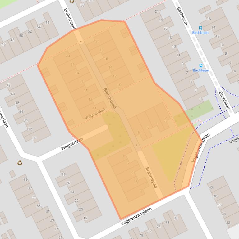 Kaart van postcodegebied 3208BD.