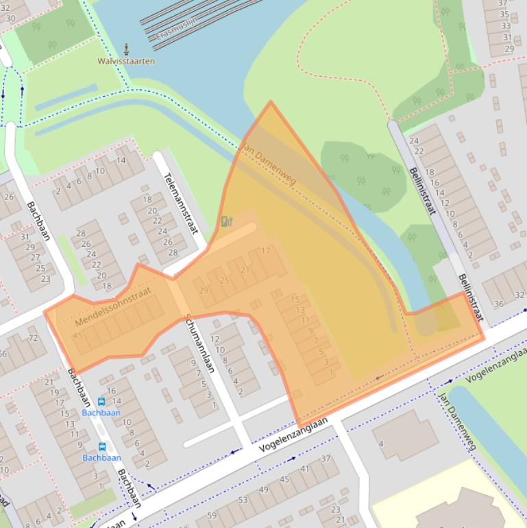 Kaart van postcodegebied 3208BE.