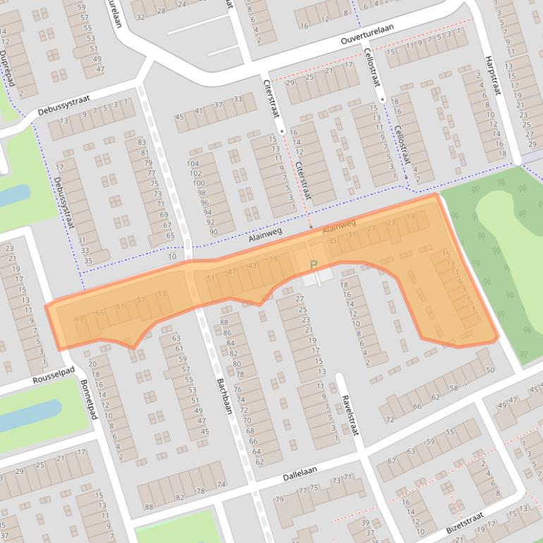 Kaart van postcodegebied 3208CA.