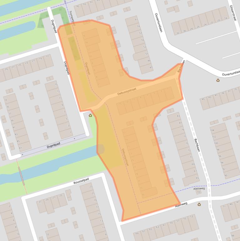 Kaart van postcodegebied 3208CH.