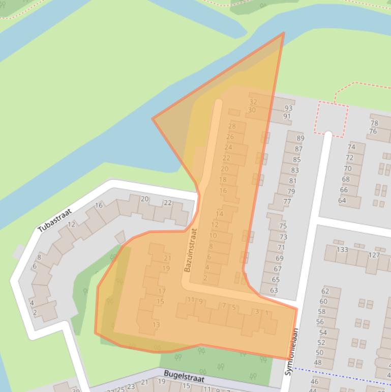 Kaart van postcodegebied 3208DC.