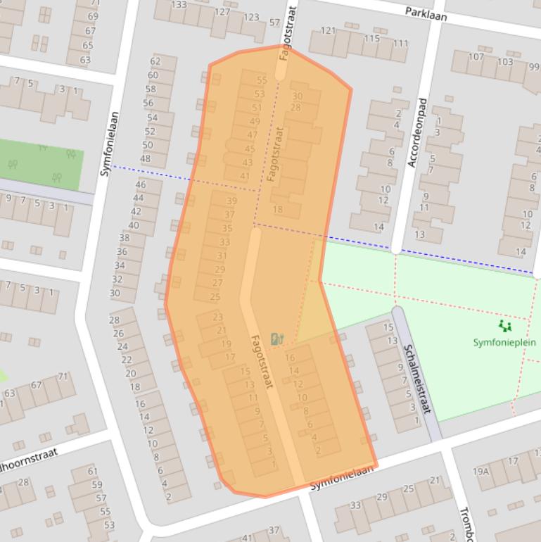 Kaart van postcodegebied 3208DE.