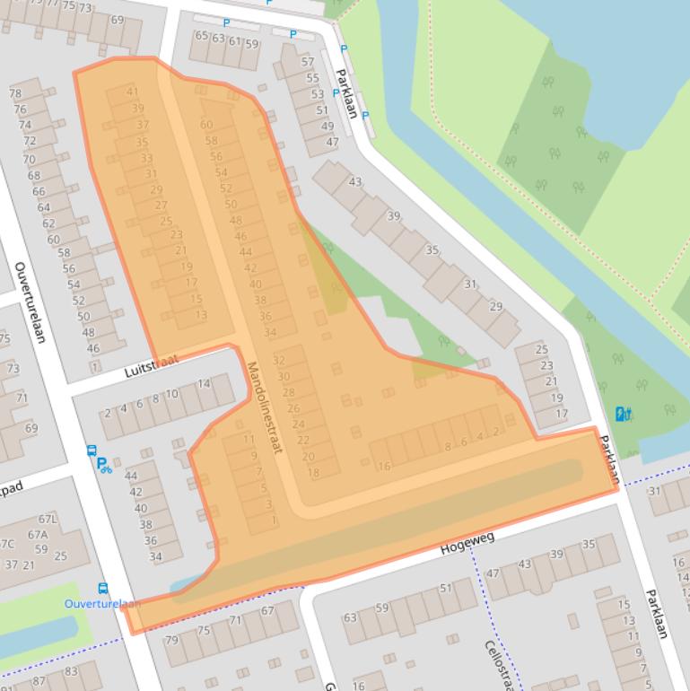 Kaart van postcodegebied 3208DJ.
