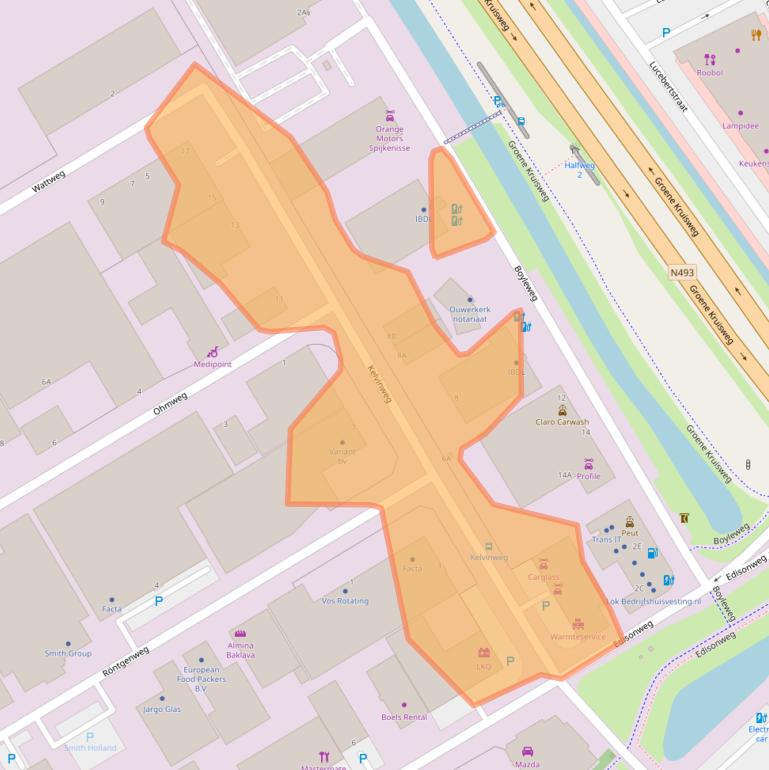 Kaart van postcodegebied 3208KC.