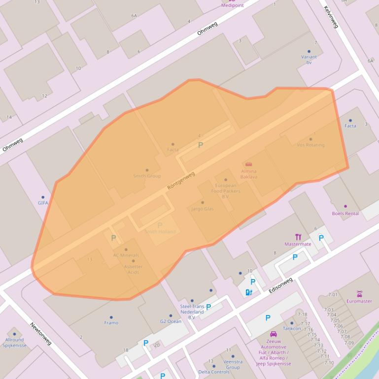 Kaart van postcodegebied 3208KG.