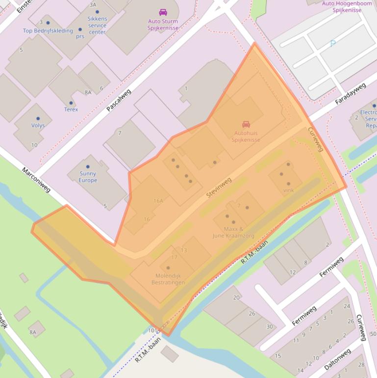 Kaart van postcodegebied 3208KM.