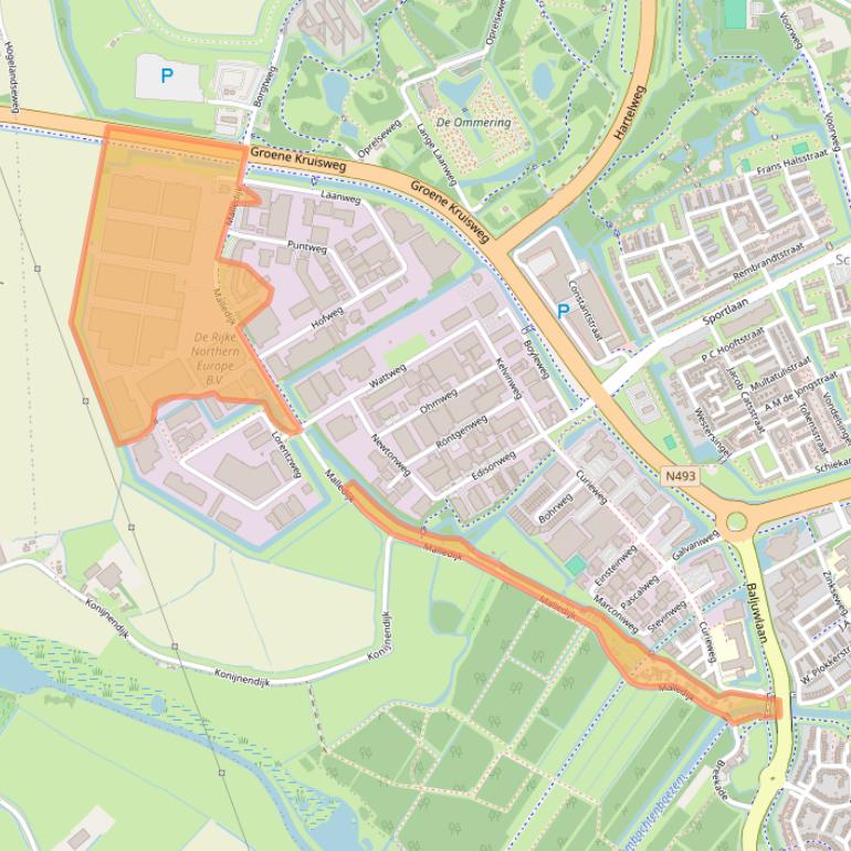 Kaart van postcodegebied 3208LA.
