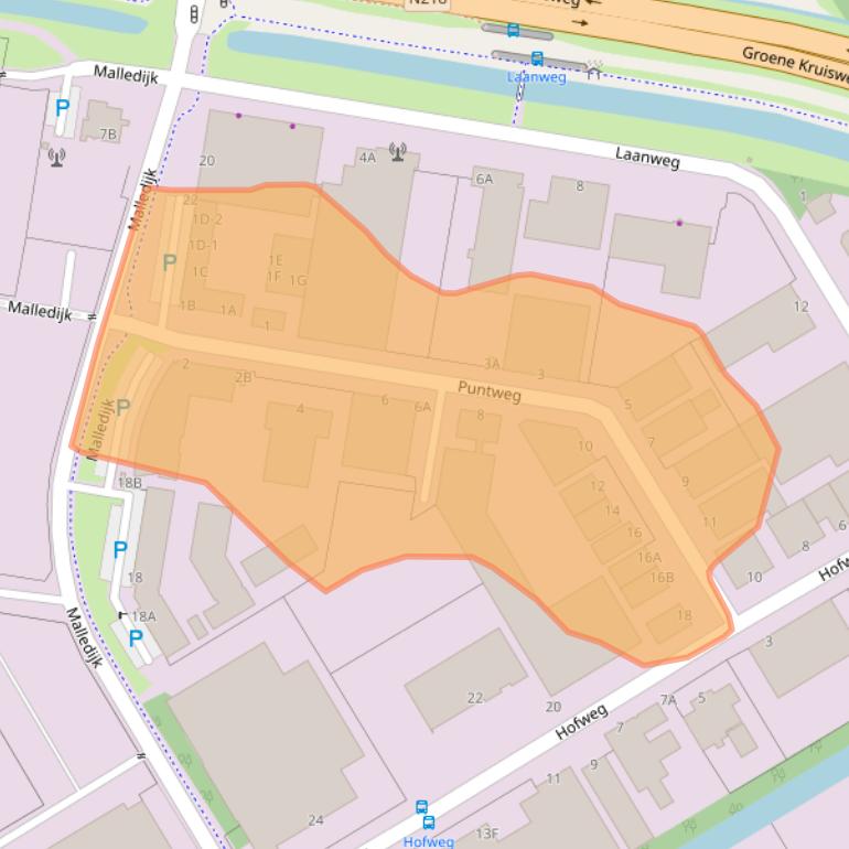 Kaart van postcodegebied 3208LD.