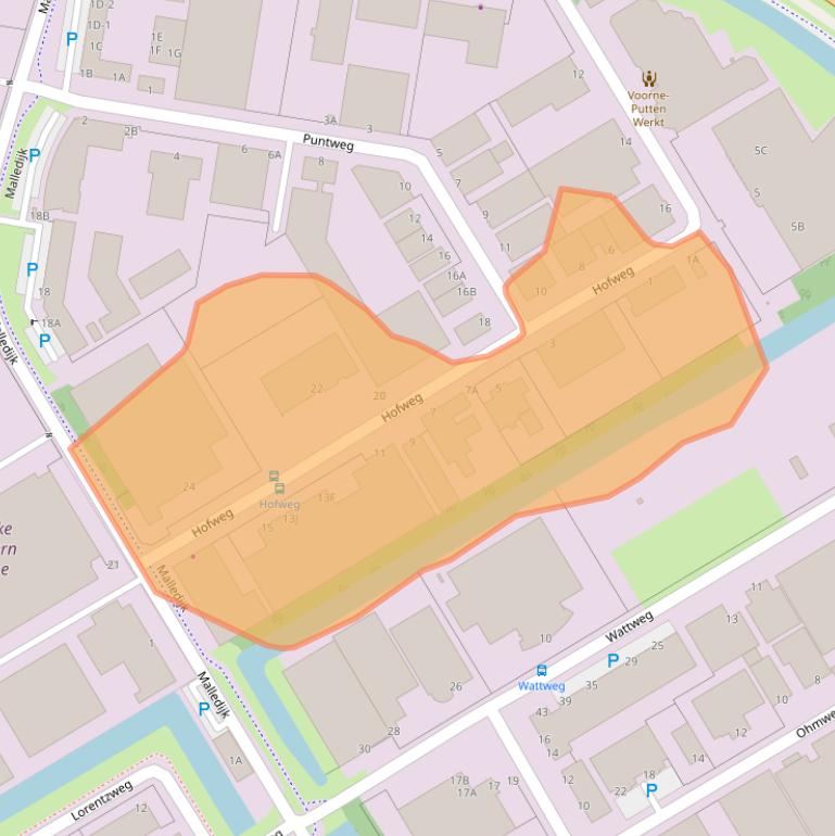 Kaart van postcodegebied 3208LE.