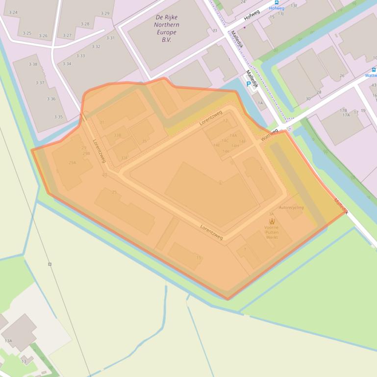 Kaart van postcodegebied 3208LJ.