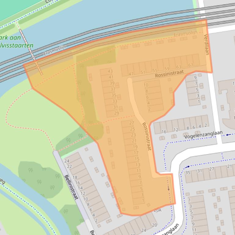 Kaart van postcodegebied 3208ND.