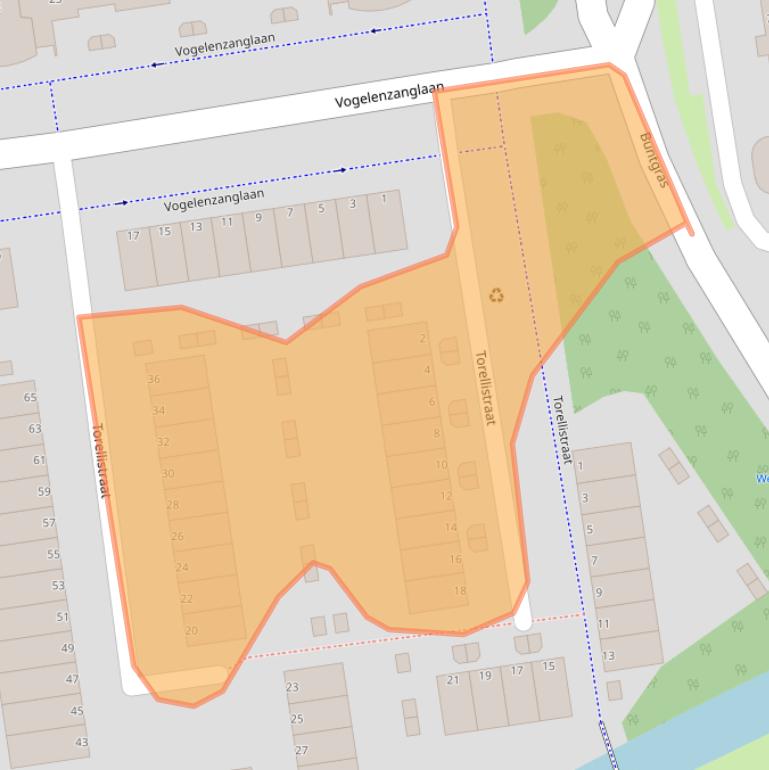 Kaart van postcodegebied 3208NG.