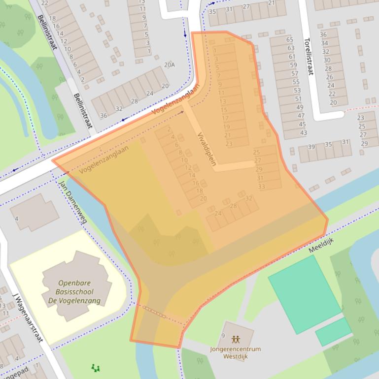 Kaart van postcodegebied 3208NJ.