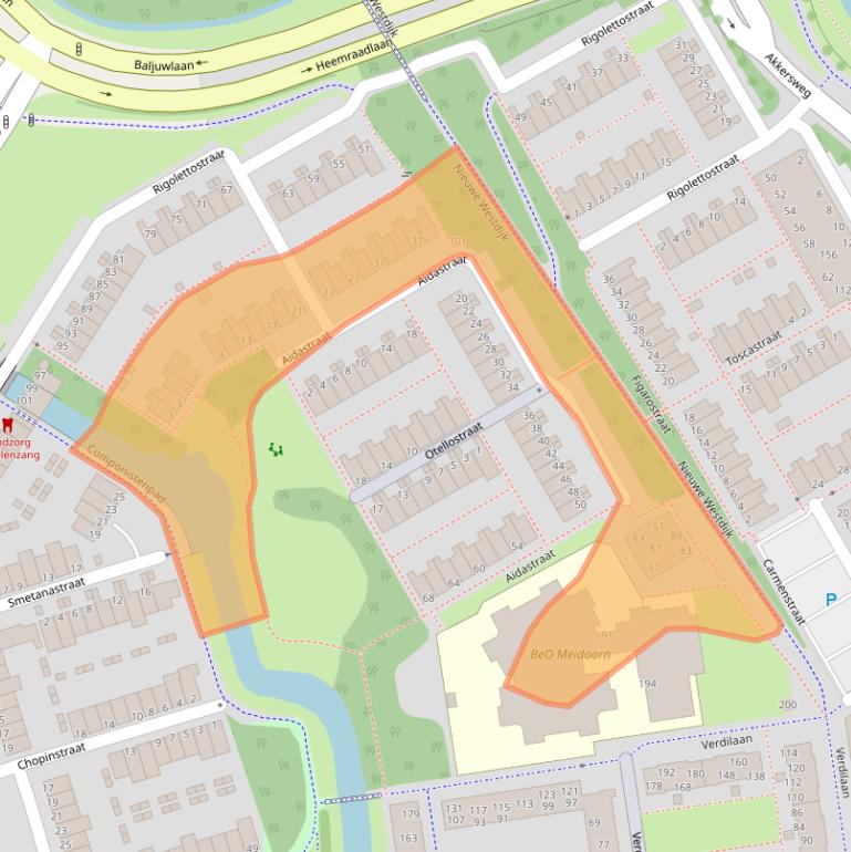 Kaart van postcodegebied 3208PA.