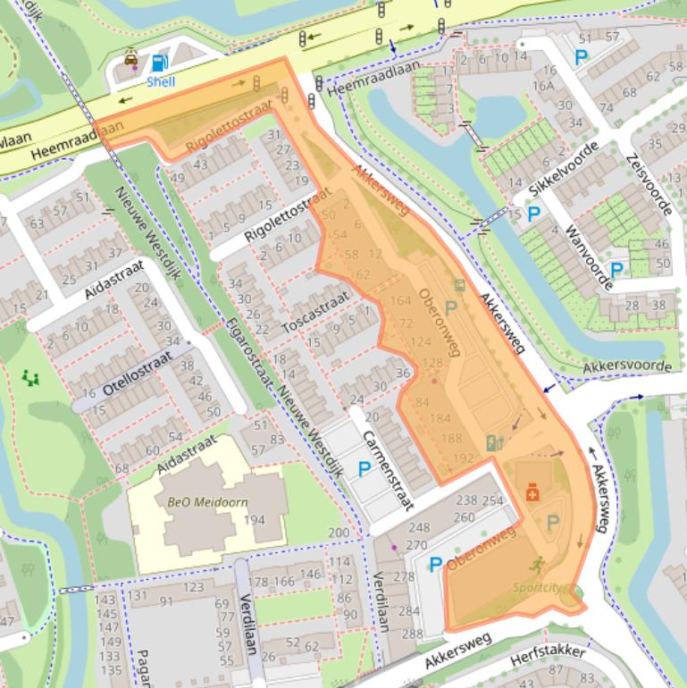 Kaart van postcodegebied 3208PE.