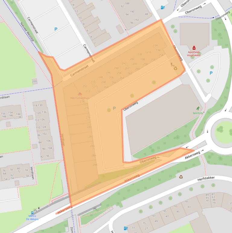 Kaart van postcodegebied 3208PG.