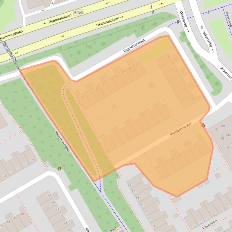 Kaart van postcodegebied 3208PJ.