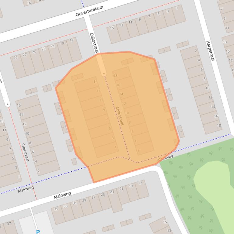 Kaart van postcodegebied 3208RB.