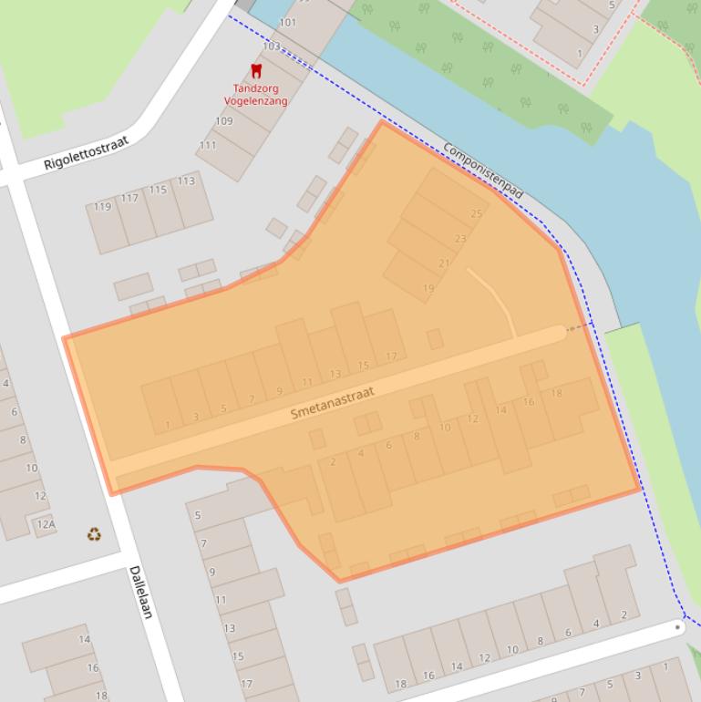 Kaart van postcodegebied 3208RH.