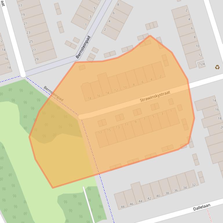Kaart van postcodegebied 3208RJ.