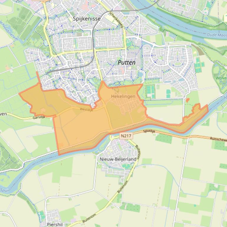 Kaart van postcodegebied 3209.