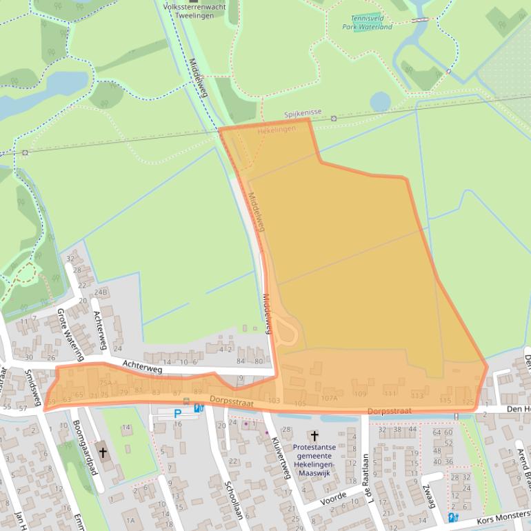 Kaart van postcodegebied 3209AE.