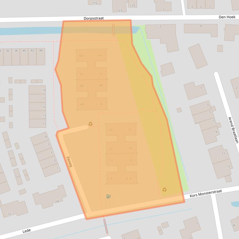 Kaart van postcodegebied 3209BJ.