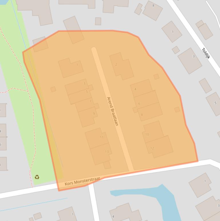 Kaart van postcodegebied 3209BV.