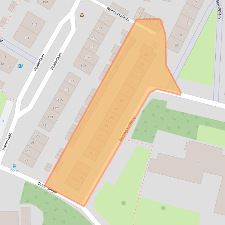 Kaart van postcodegebied 3211AC.