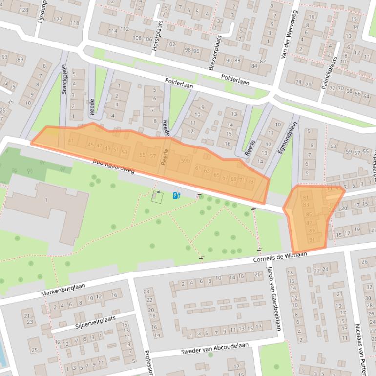 Kaart van postcodegebied 3211AD.