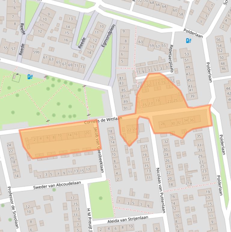 Kaart van postcodegebied 3211AG.