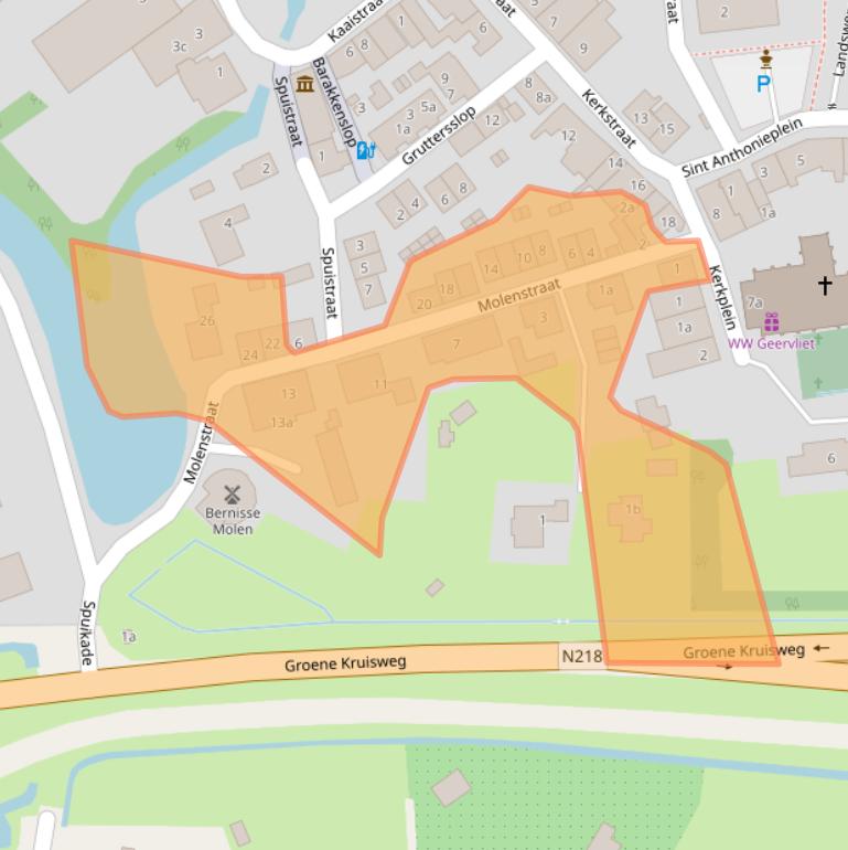 Kaart van postcodegebied 3211AW.