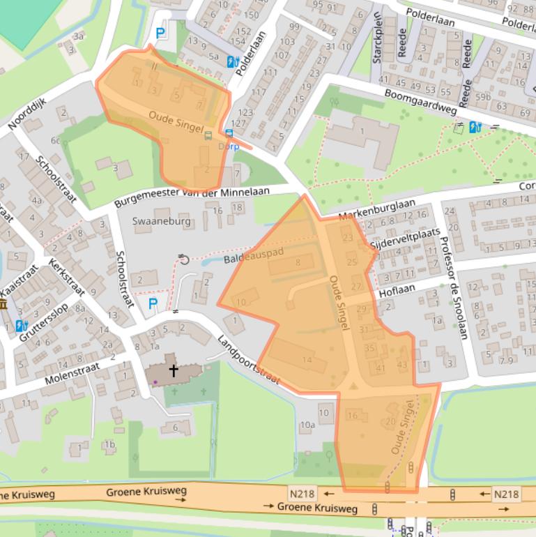 Kaart van postcodegebied 3211BA.