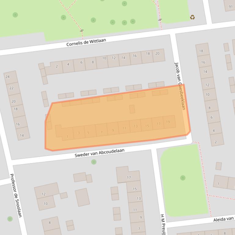 Kaart van postcodegebied 3211BC.