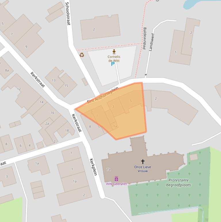 Kaart van postcodegebied 3211BJ.