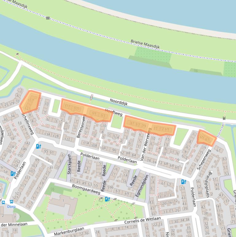 Kaart van postcodegebied 3211XE.