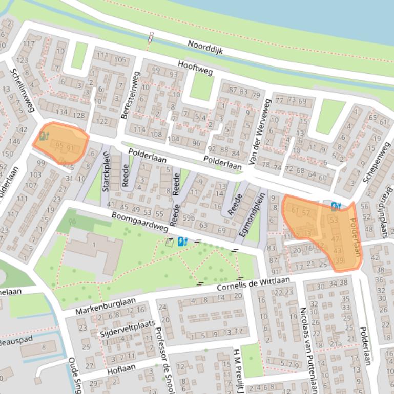 Kaart van postcodegebied 3211XH.